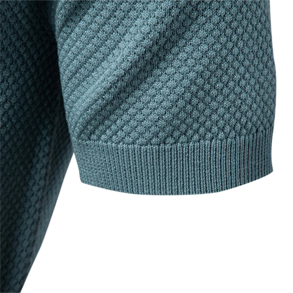 Polo Homme Été Respirant Manches Courtes Couleur Unie Casual Stretch Léger Élégant Confortable Intemporel Fashion – Polo Premium Respirant Stretch Été | Mode Homme Polo Premium Été