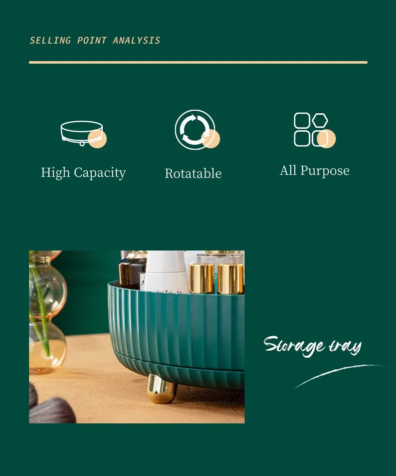 Organisateur 360° Rotatif Maquillage – Parfum Rouge à Lèvres Skincare Cosmétiques Cuisine