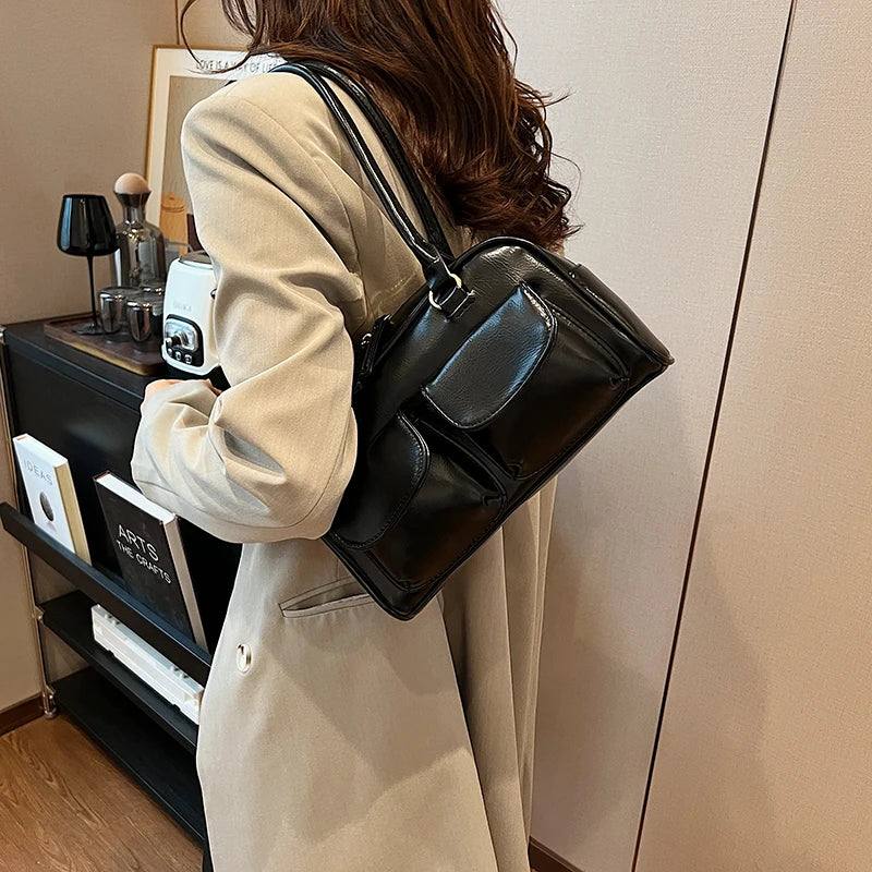 Mini Sac Épaule Double Poche Femme – Sac Aisselle Tendance 2025 Designer Luxe Purse