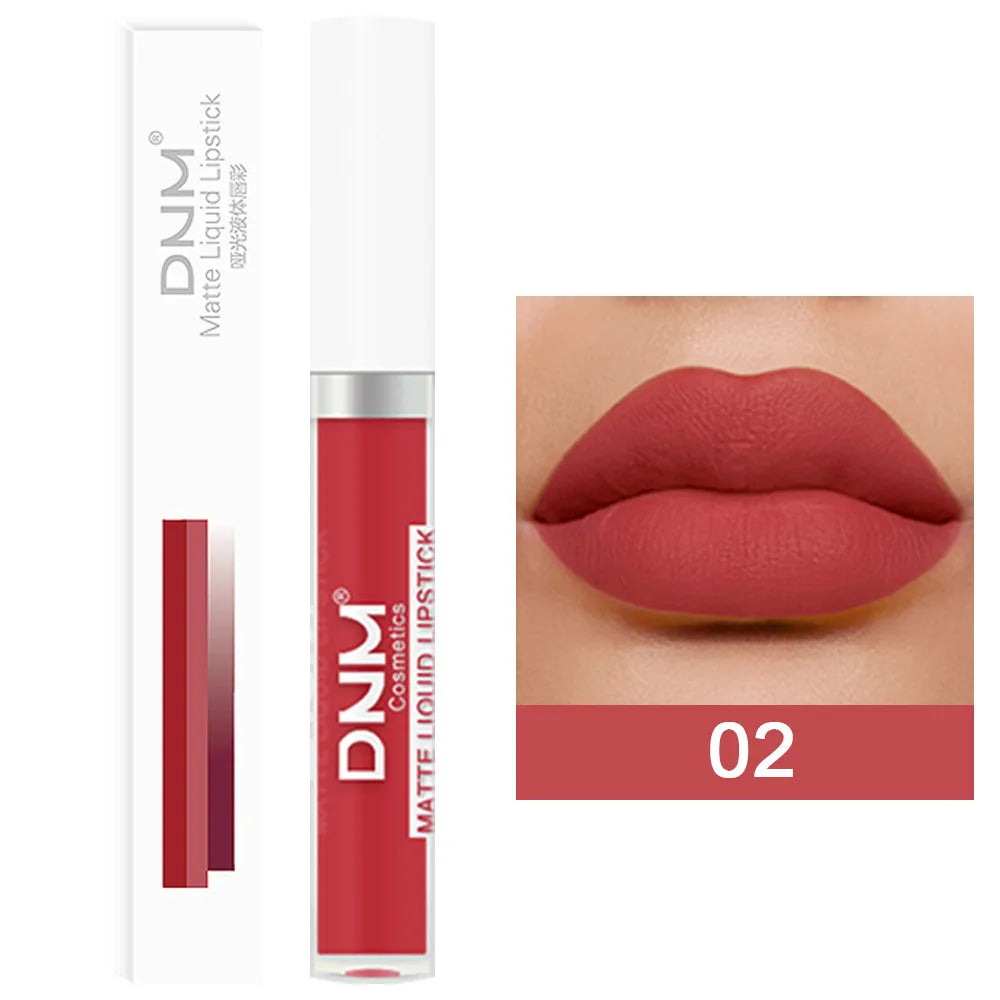 Gloss Velvet Mat DNM 18 Couleurs – Waterproof Longue Tenue | Lip Tint Nude, Rouge & Violet