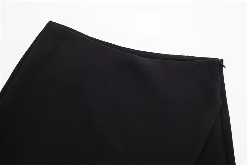 Damen-Skort asymmetrisch mit hoher Taille – Minirock-Shorts Rosa & Schwarz Fashion Casual | Sommer 2025