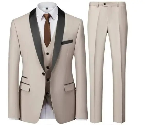 Costume Homme 3 Pièces Noir Slim Fit Blazer Veste Pantalon Gilet Grande Taille Mariage Cérémonie Soirée Automne Élégant – Ensemble Costume Premium | Mode Homme Habillé Premium