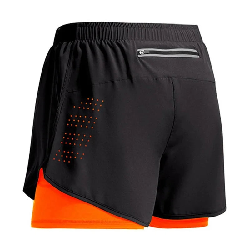 Short Sport Homme 2-en-1 Double Couche Sportswear Entraînement Plage Jogging Gym Running Été Respirant Séchage Rapide Confortable – Short Performance Premium | Mode Homme Sport Premium