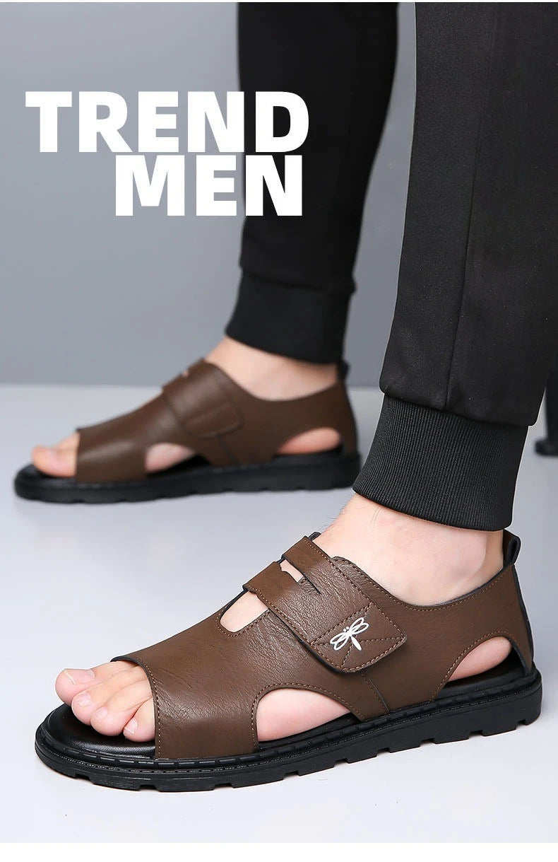 Sandales Romaines Cuir Soft Bottom Homme – Confortables Plage Qualité Premium Casual