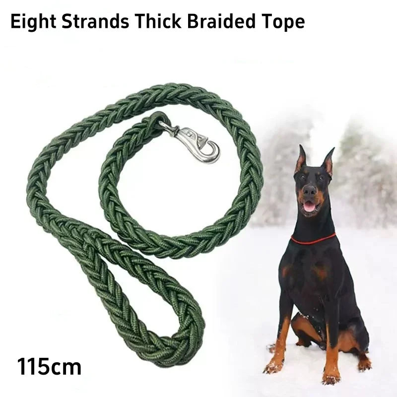 Laisse Chien Grande Race Nylon Tressé Robuste – Corde de Traction Épaisse Promenade Bouledogue Rottweiler | Accessoires Chien