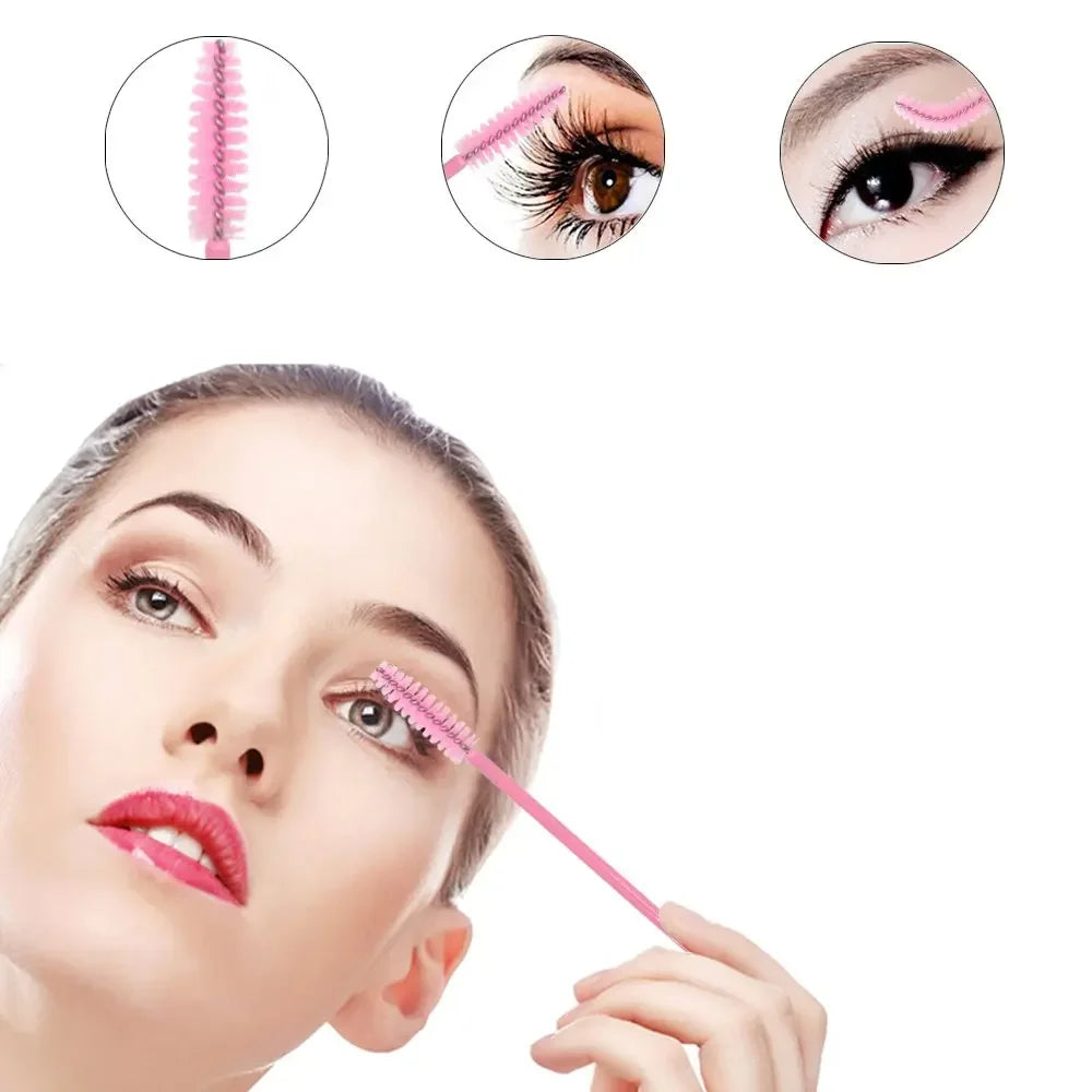 Lot 200 Brosses Jetables Maquillage – Mascara Wands, Lèvres & Microbrush | Applicateur Extension Cils & Sourcils