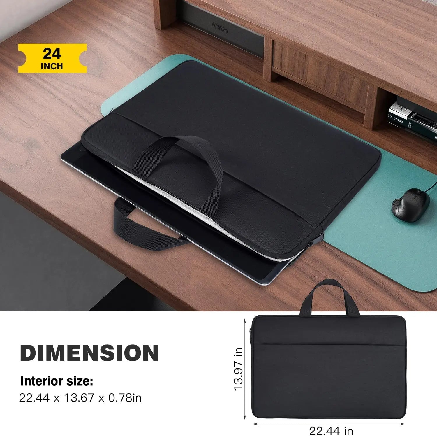 UPERFECT Housse 22'' Waterproof – Sac Transport Moniteur, Laptop & Tablette | Grande Capacité & Poignée Robuste