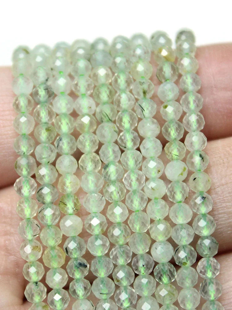 Perles Quartz Vert Raisin Naturel Facetté 2-3-4mm – Pierres Gemmes Vrac DIY | Bracelet, Boucles d'Oreilles & Bijoux Fait Main | Matériaux Lithothérapie