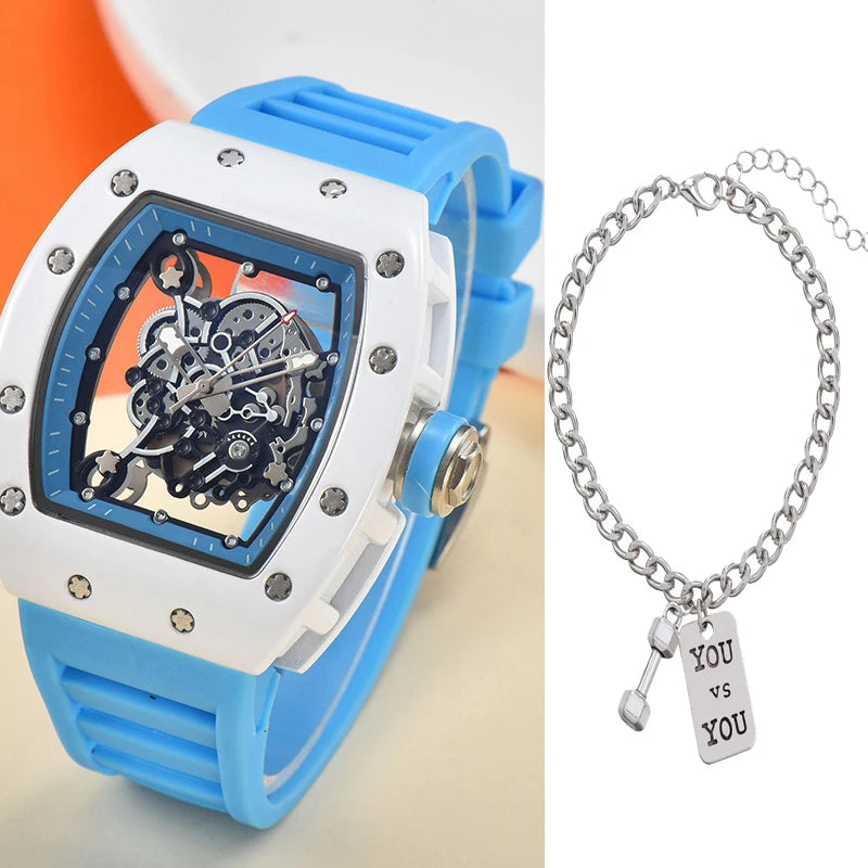 Montre Homme Luxe Mécanique Automatique Transparente – Étanche Fashion Tendance 2025