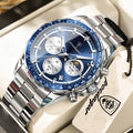 Montre Homme POEDAGAR Business Quartz Chronographe – Acier Lumineux Étanche Date Fashion