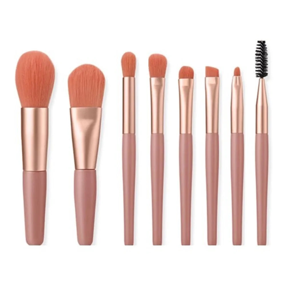 Set 8 Pinceaux Maquillage Professionnels - Fond de Teint, Blush & Yeux