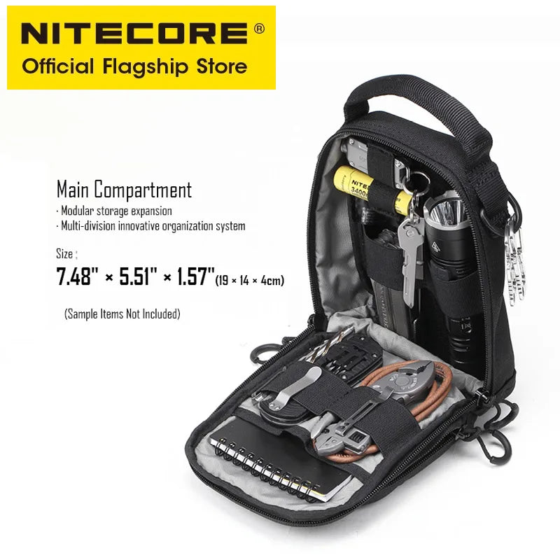 Sac Tactique NITECORE NUP10/NUP20 – Bandoulière Nylon 1000D Molle Crossbody Ceinture Homme Femme