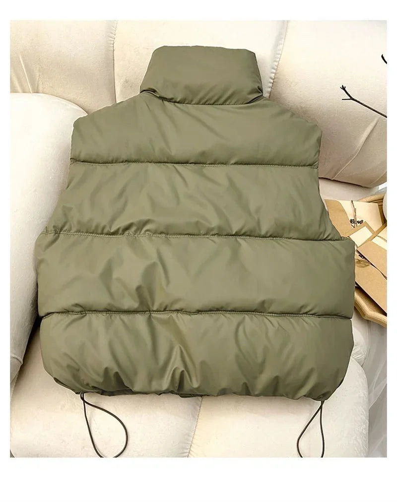 Gilet Doudoune Femme Sans Manches Col Montant Chaud Léger Casual Hiver – Veste Matelassée Élégante Confortable | Mode 2026