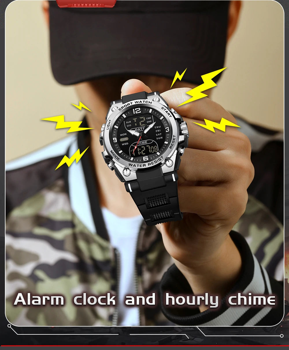 Montre Homme SANDA Militaire Tactique G-Style – LED Digital Quartz Étanche 50M Sport Luxe