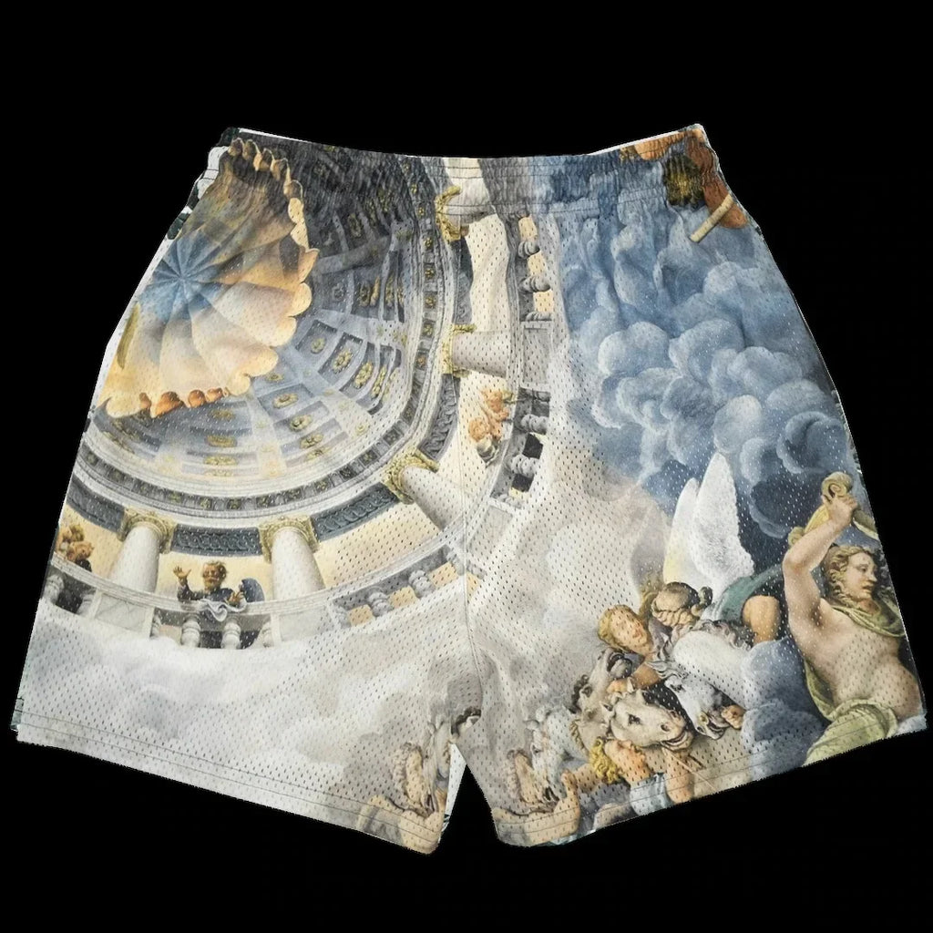 Short Homme Été Rose Broderie Casual Streetwear Hip Hop Fitness Polyester Séchage Rapide Respirant – Short Sport Tendance | Mode Homme Urban