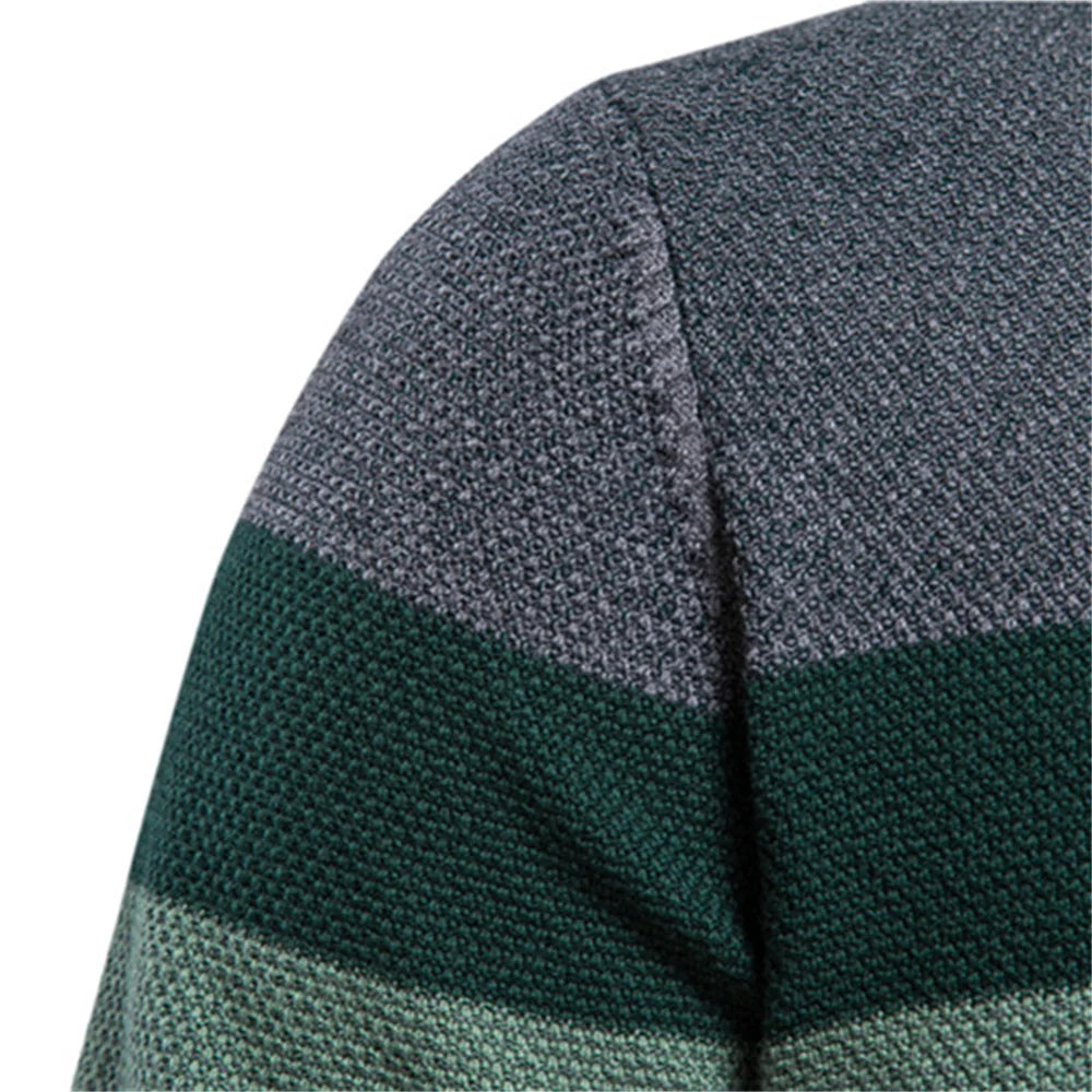 Pull Homme Coton Bicolore Col Rond – Pullover Tricoté Casual Chaud Qualité Premium Hiver | Mode Homme Premium
