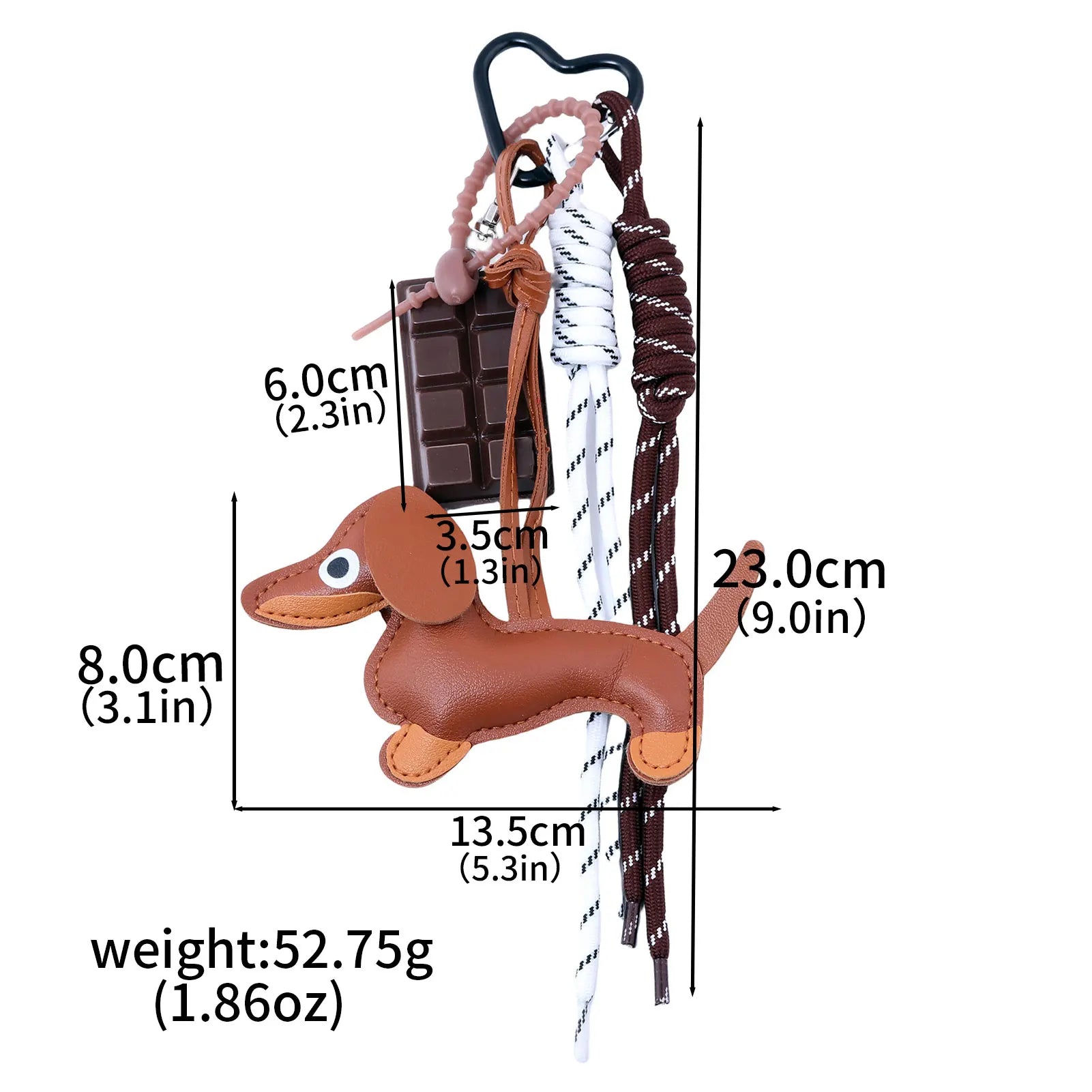 Porte-Clés Chien Saucisse Personnalisé – Pendentif Sac Corde Tressée Décoration Cadeau Mignon