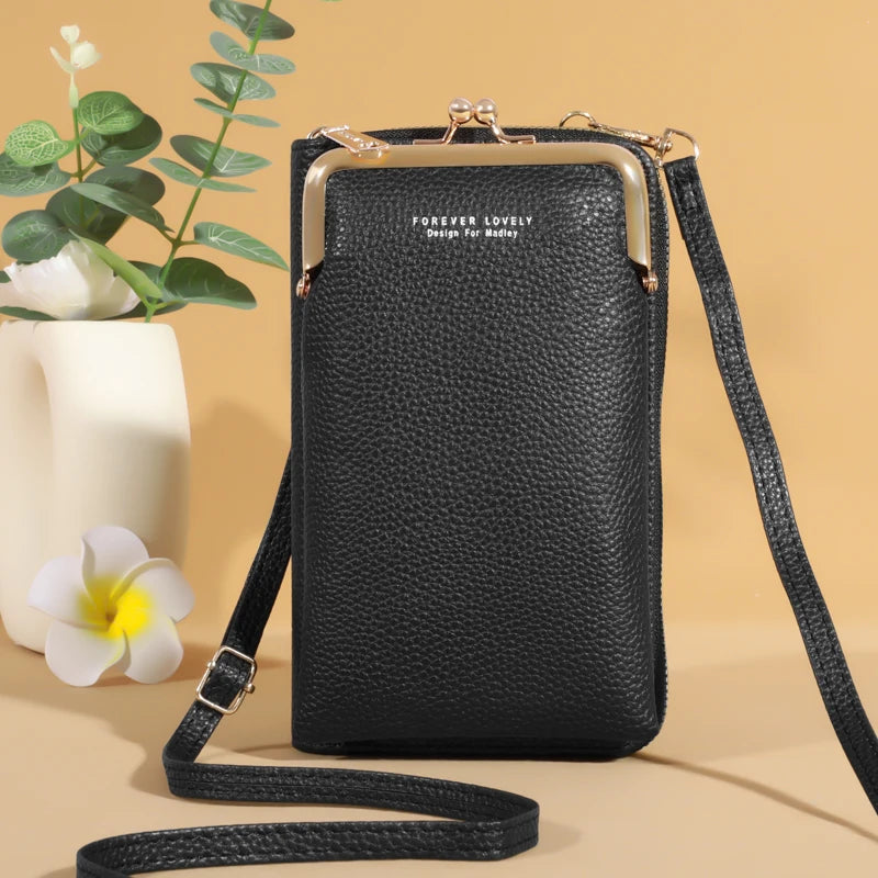 Mini Sac Bandoulière Femme Cuir Mat – Pochette Messenger Clutch Téléphone Tendance