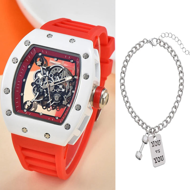 Montre Homme Luxe Mécanique Automatique Transparente – Étanche Fashion Tendance 2025