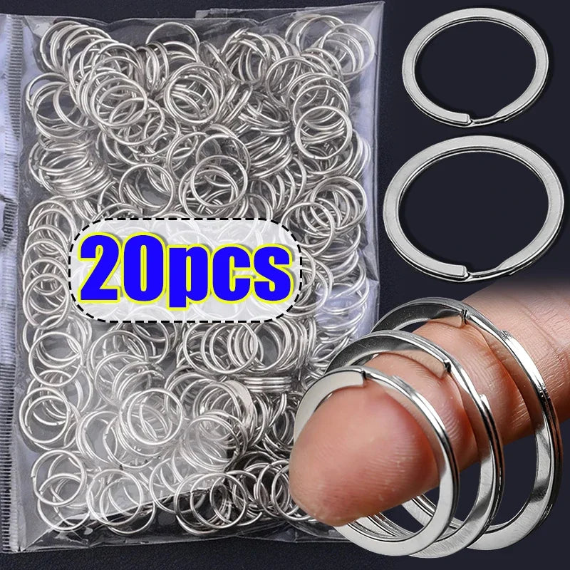 Anneaux Porte-Clés Acier Inoxydable 25/30mm — Lot 10/30 pcs DIY Bijoux Porte-Clés