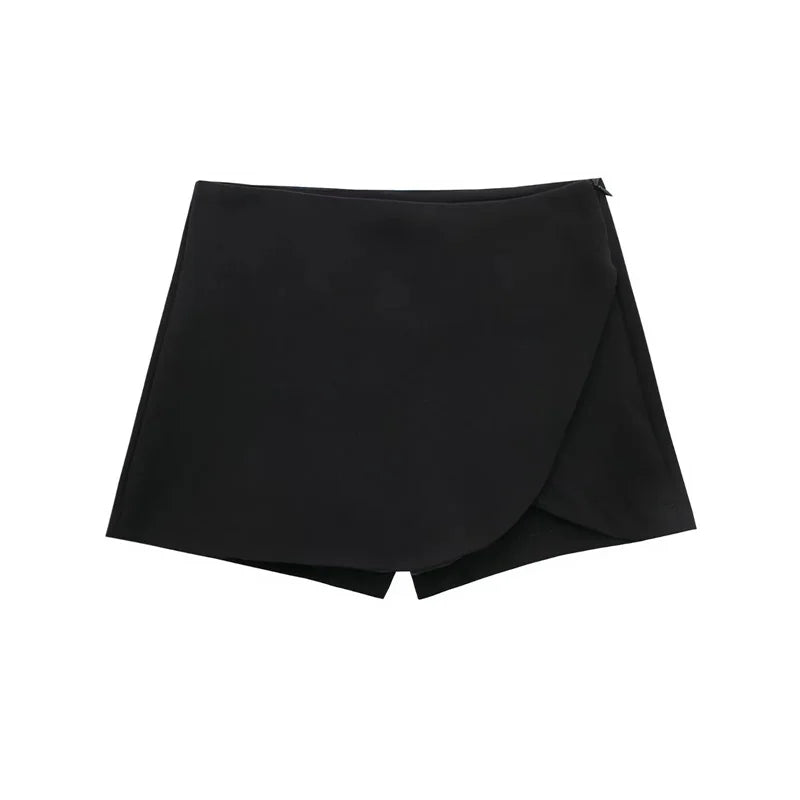 Damen-Skort asymmetrisch mit hoher Taille – Minirock-Shorts Rosa & Schwarz Fashion Casual | Sommer 2025