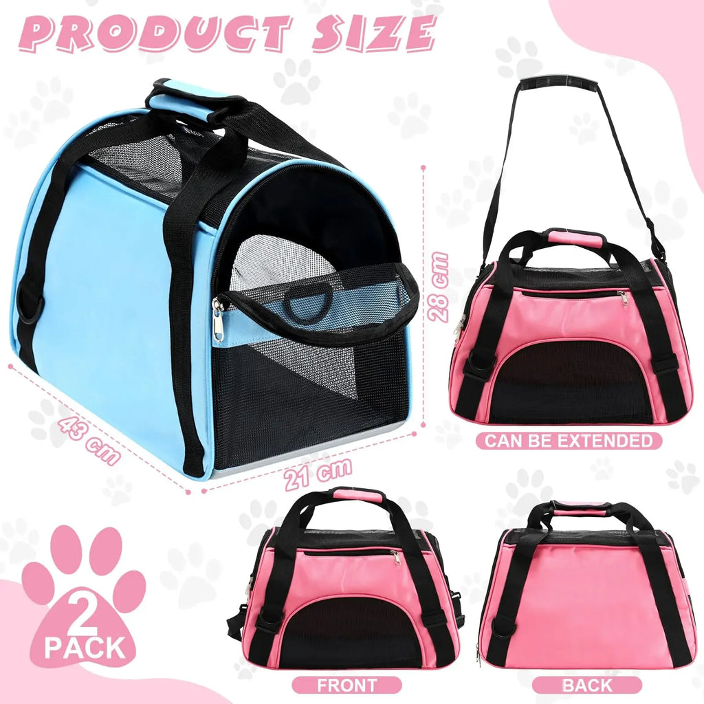 Sac Transport Chat & Chien Portable Mesh Respirant Pliable – Sac à Main Voyage Petite Race | Transport Animaux de Compagnie