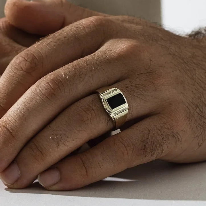 Bague Homme Carrée Fashion Style Européen & Américain – Tendance & Moderne