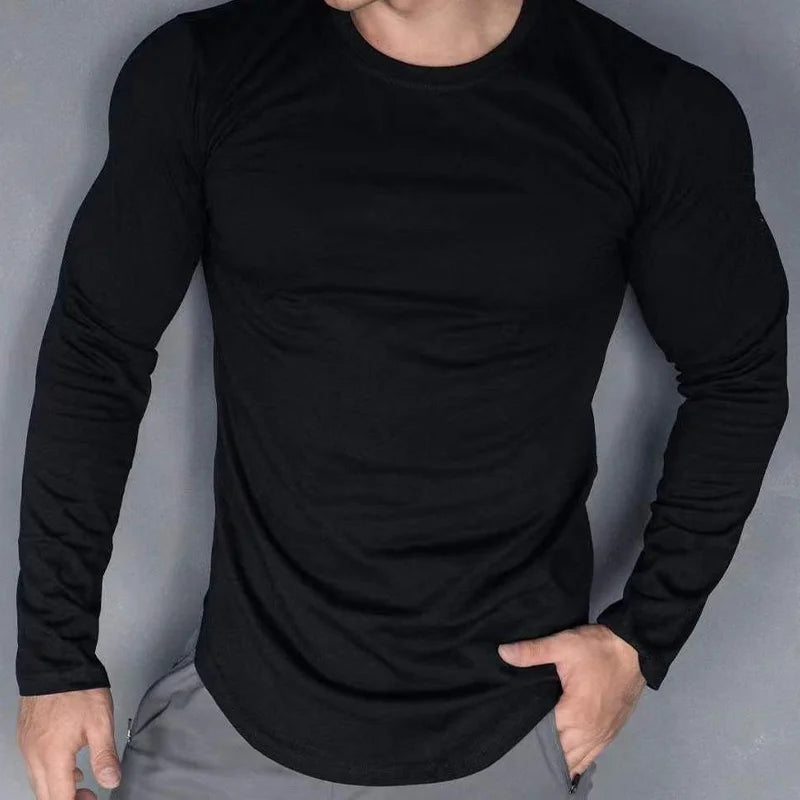 T-Shirt Manches Longues Homme Slim – Base Layer Running, Sport & Fitness | Séchage Rapide & Respirant | Automne-Hiver