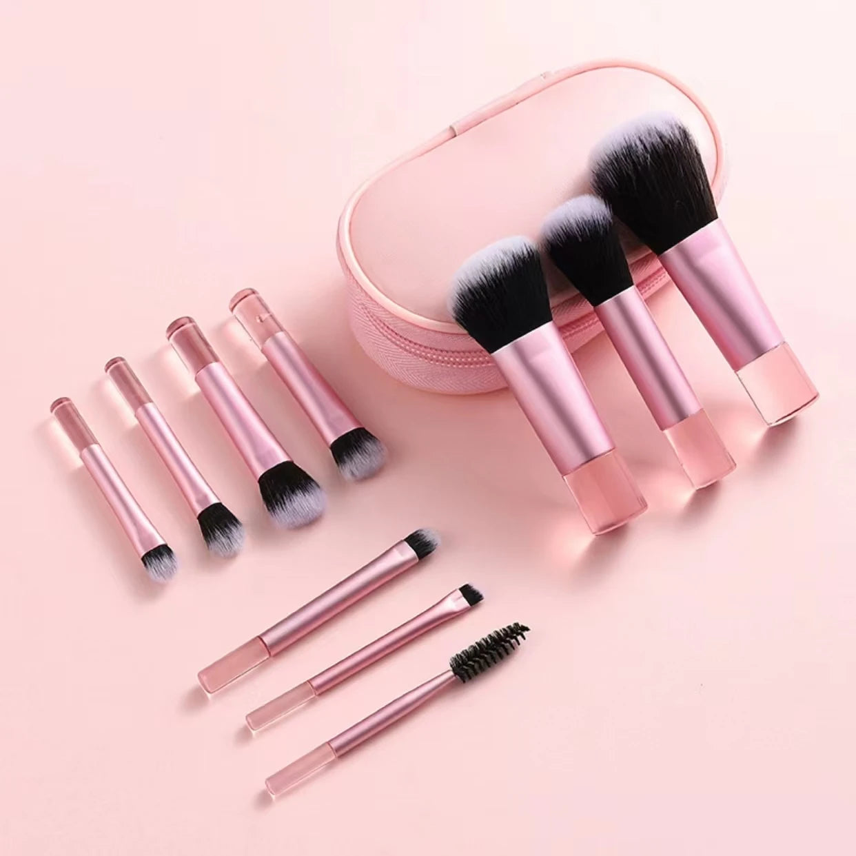 Kit 10 Pinceaux Maquillage Mini – Taille Voyage | Multicolore