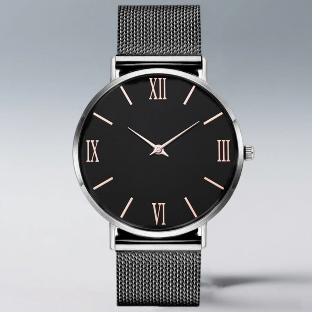 Montre Femme Luxe Quartz Analogique Bracelet Maille Métal – Simple Élégante Fashion Casual