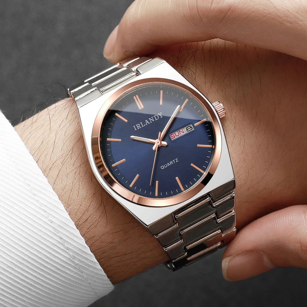 Montre Homme Luxe Business Quartz Calendrier – Élégante Fashion Casual