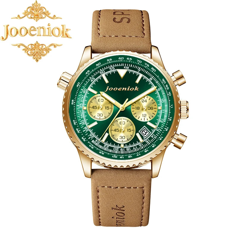 Montre Homme Luxe Chronographe Quartz Cuir – Sport Étanche Lumineux Date Fashion 2025