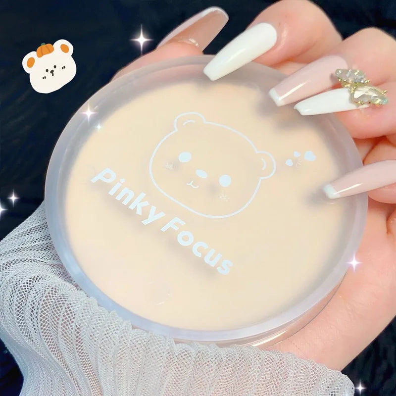 Poudre Compacte Visage avec Puff – Fond de Teint Lisse Correcteur Pores | Illuminateur Blanchissant Cosmétique