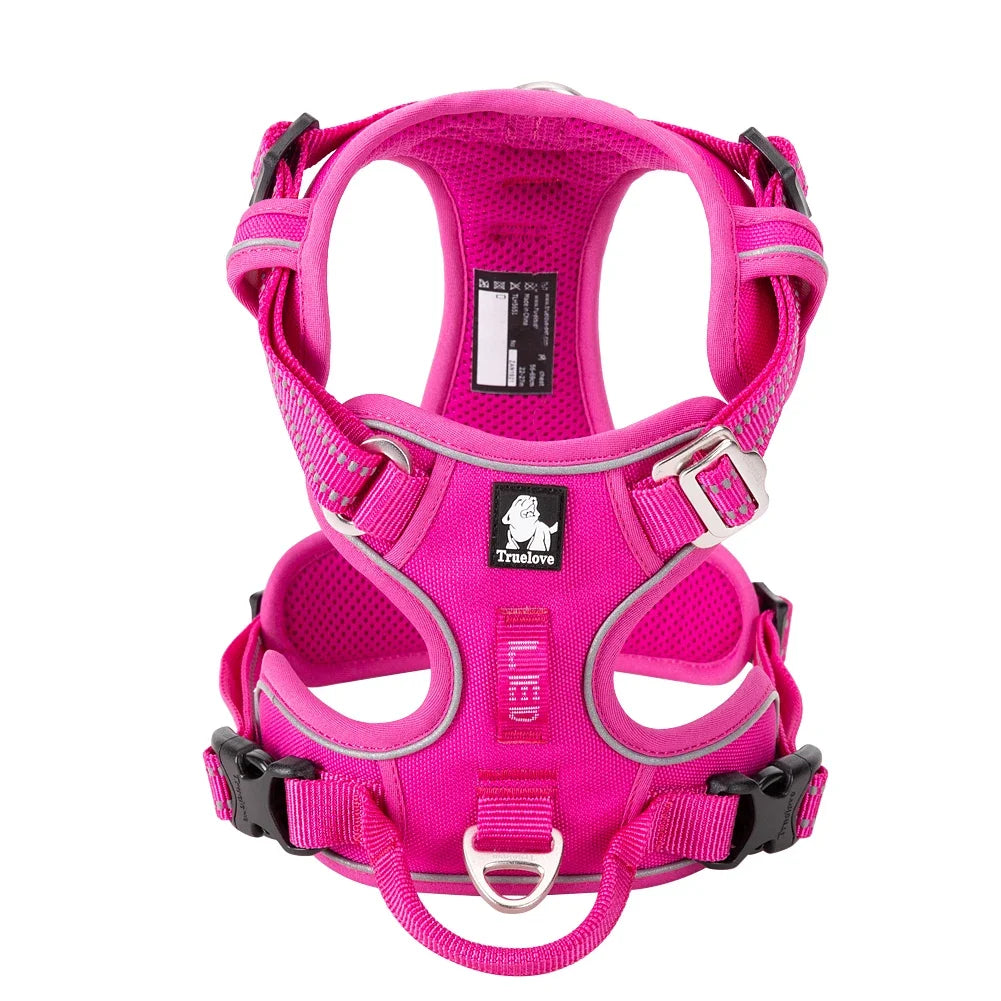 Harnais Chien TRUE LOVE Anti-Traction Nylon Réfléchissant Réglable – Confortable Enfilage Facile Toutes Tailles | Truelove TLH5654