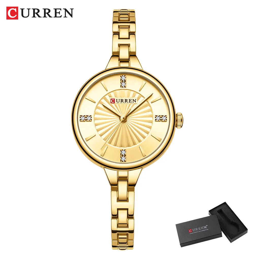 Montre Femme CURREN Luxe Diamond Quartz – Acier Étanche Élégante Dress Diamant