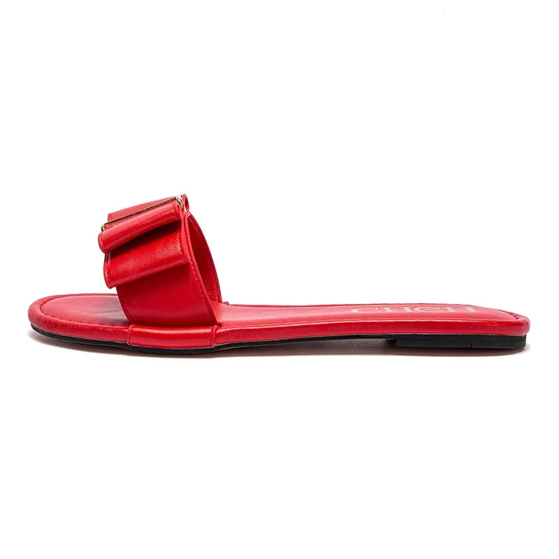 Mules PU Rouge Luxe Plate Femme 2025 – Chaussures Qualité Premium Nouvelle Collection
