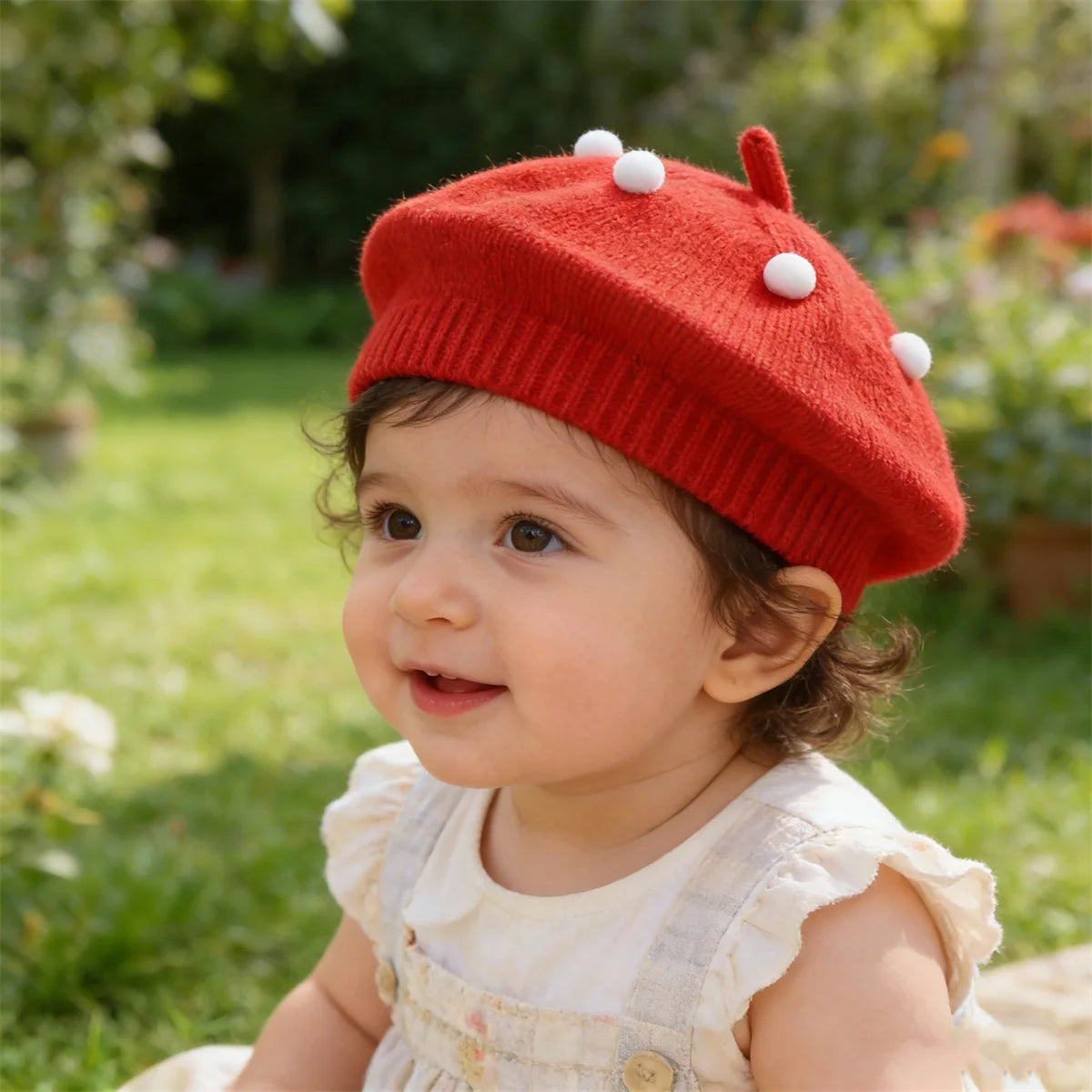 Béret Tricoté Enfant Couleur Unie – Bonnet Peintre Chaud Automne Hiver Fille Garçon Tendance