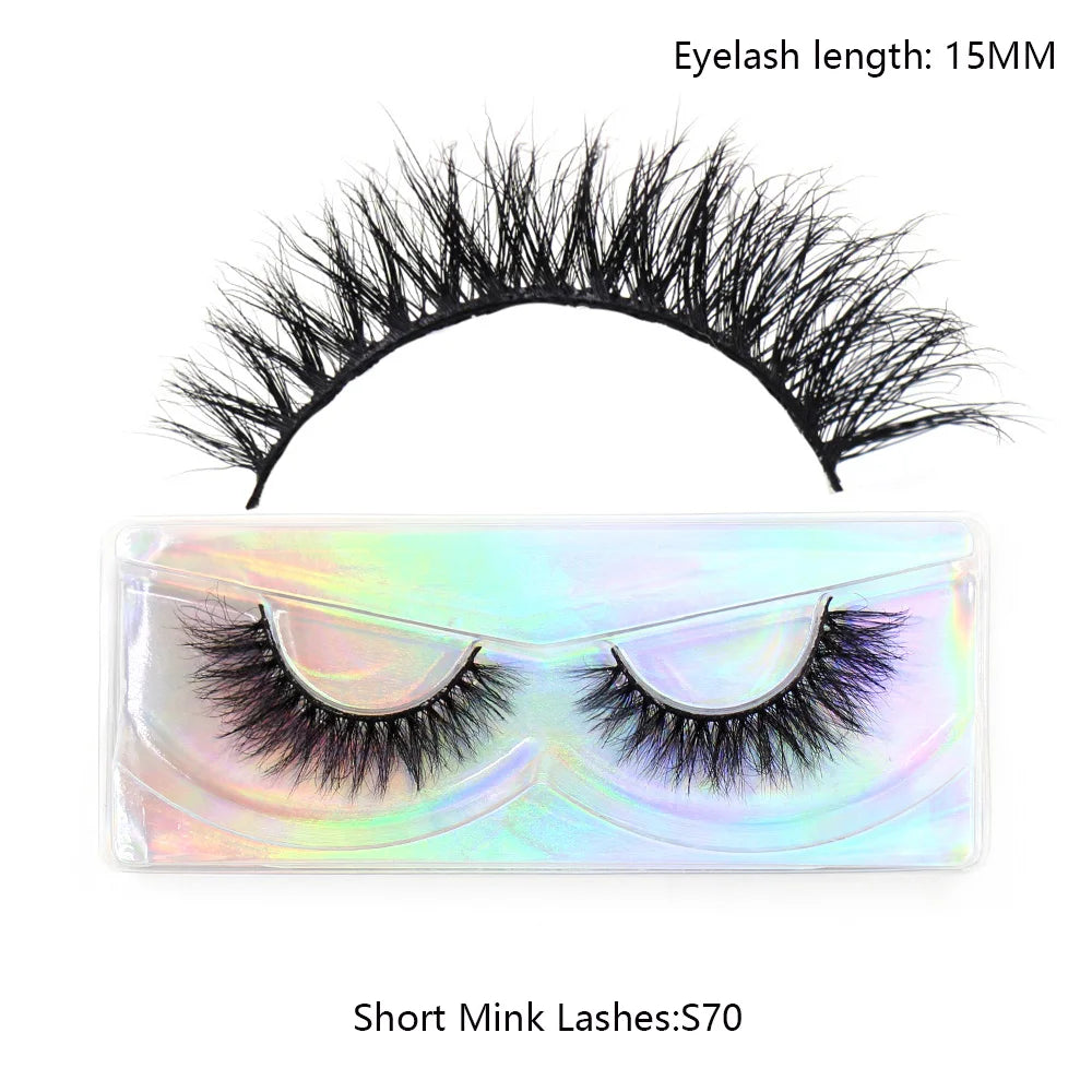 Faux Cils Naturels Courts Fluffy LEHUAMAO – Volume 12-15mm Wispy | Extension Cils Vison Maquillage