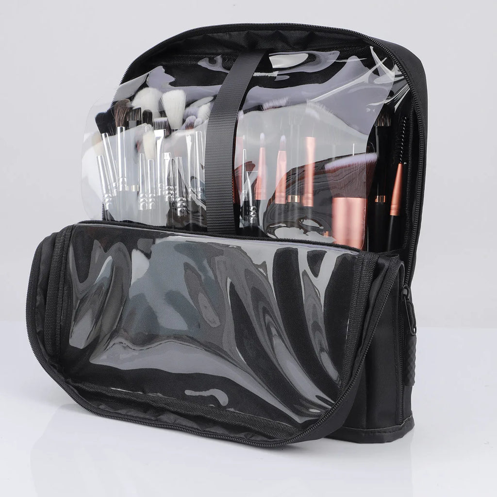 Pochette Pinceaux Maquillage 14/23/29 Trous – Organisateur Oxford Noir Waterproof | Trousse Pinceaux Portable Professionnel