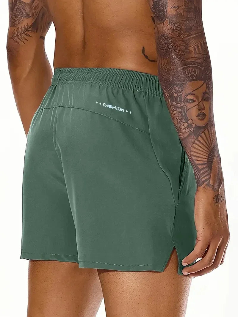Short Homme Plage Été Couleur Unie Ceinture Élastique Double Poches Fashion Leisure Confortable Sport Cool Tendance – Short Premium Multifonction Été | Mode Homme Été Premium