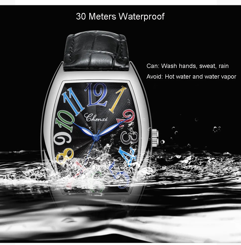 Montre Homme Bracelet Cuir Luxe Fashion Lumineux Quartz Calendrier Étanche Élégante Intemporelle | Montre Homme Cuir Luxe Fashion Lumineux Premium
