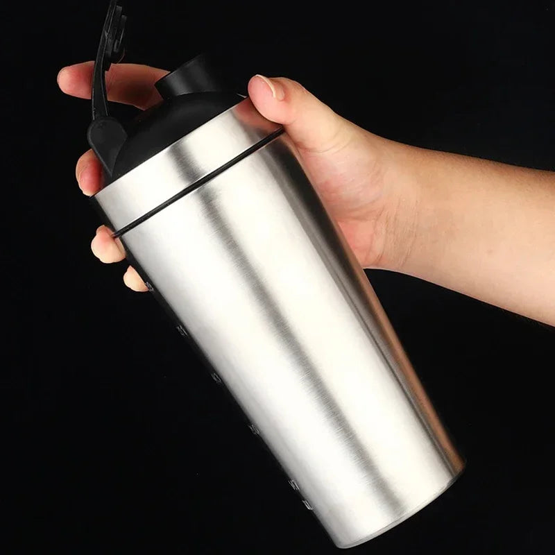 Shaker Protéiné Inox Sport Portable – Bouteille Nutrition Fitness & Musculation | Étanche & Sans BPA | Gym & Workout