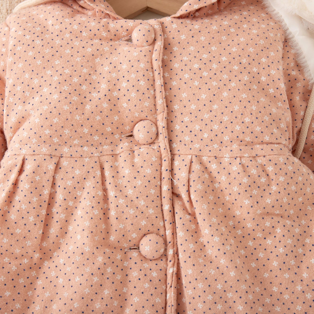 Veste Bébé Fille Hiver à Capuche – Manteau Chaud Épais Mignon 9 Mois à 3 Ans