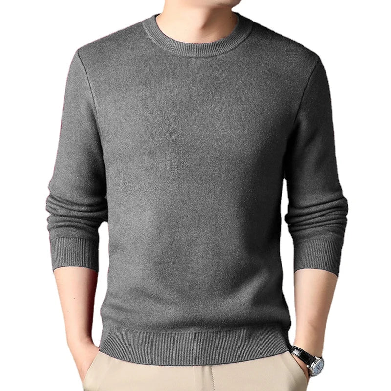 Pull Homme Hiver Tricot Uni Casual Confortable Vintage Oversize Col Rond Automne Sweatshirt Chaud – Sweater Mode Tendance | Mode Homme Premium