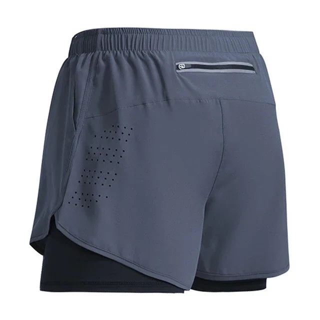 Herren-Sport-Shorts 2-in-1, Doppelschicht, Sportbekleidung, Training, Strand, Jogging, Fitnessstudio, Laufen, Sommer, atmungsaktiv, schnell trocknend, bequem – Premium Performance Shorts | Premium Sportmode für Herren