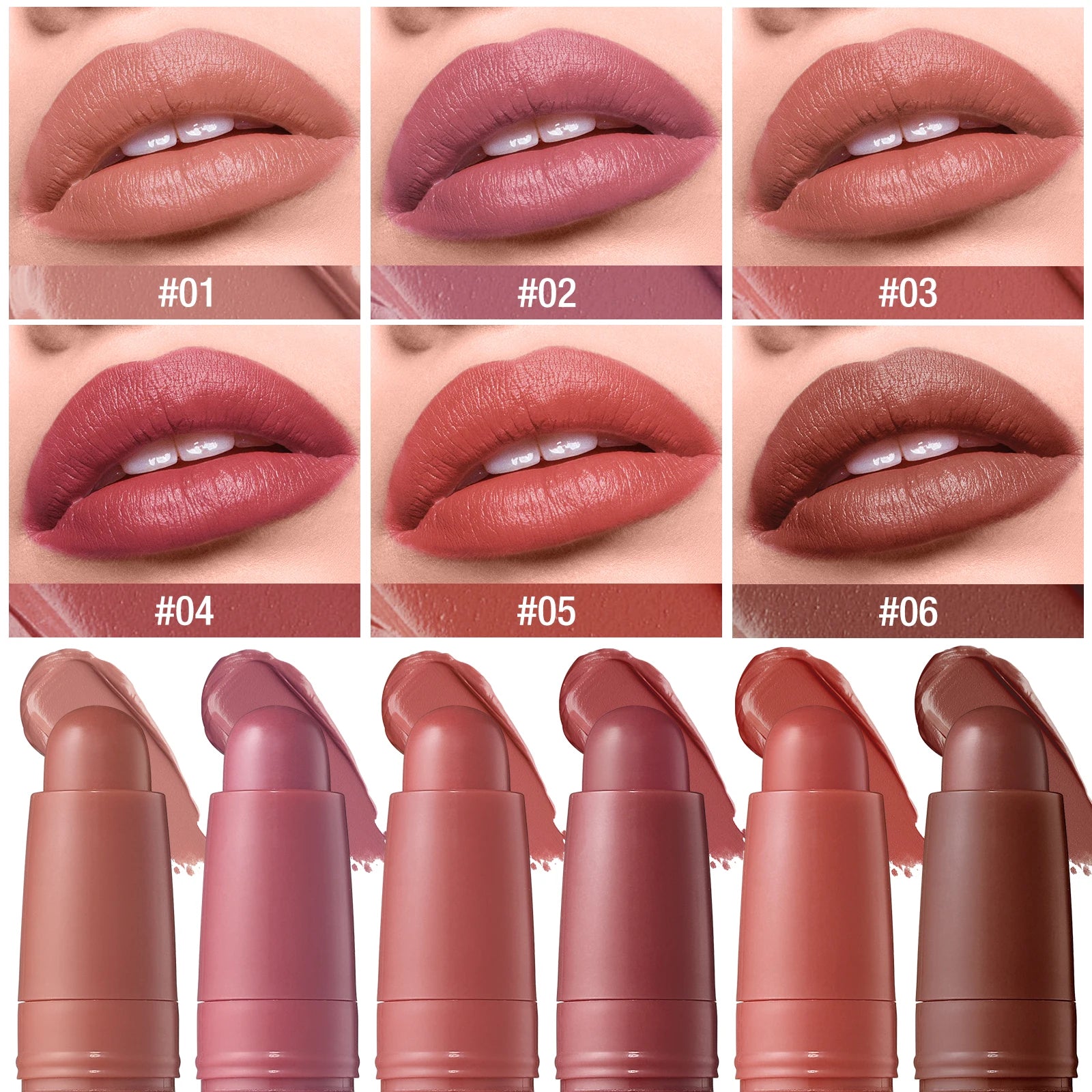 Rouge à Lèvres Mat Hydratant – Stylo Rotatif Facile à Appliquer | Waterproof Longue Tenue
