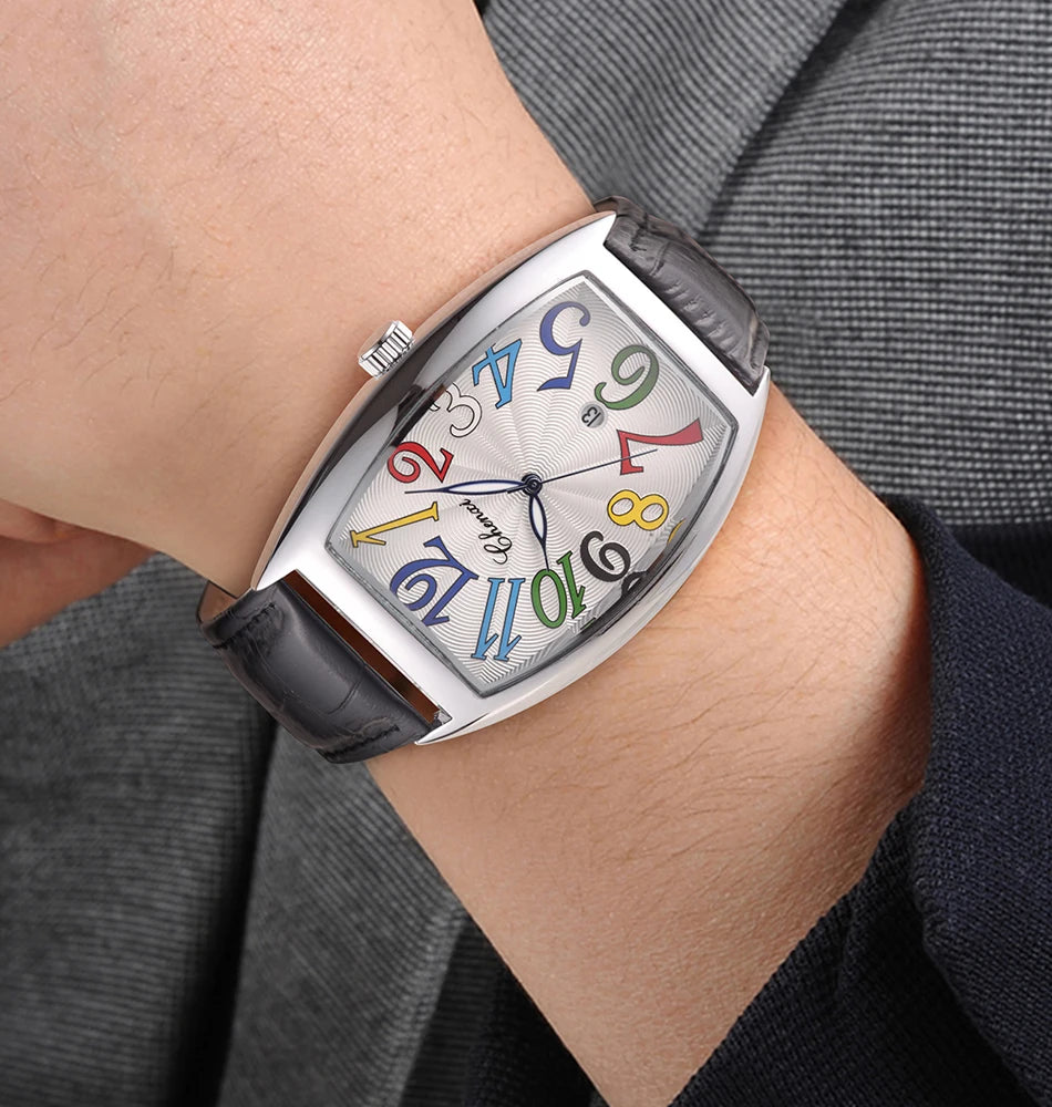 Montre Homme Bracelet Cuir Luxe Fashion Lumineux Quartz Calendrier Étanche Élégante Intemporelle | Montre Homme Cuir Luxe Fashion Lumineux Premium
