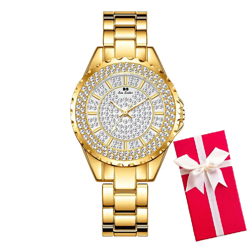 Montre Femme Or Bracelet Dress Luxe 2025 – Acier Complet Élégante Fashion Top Brand