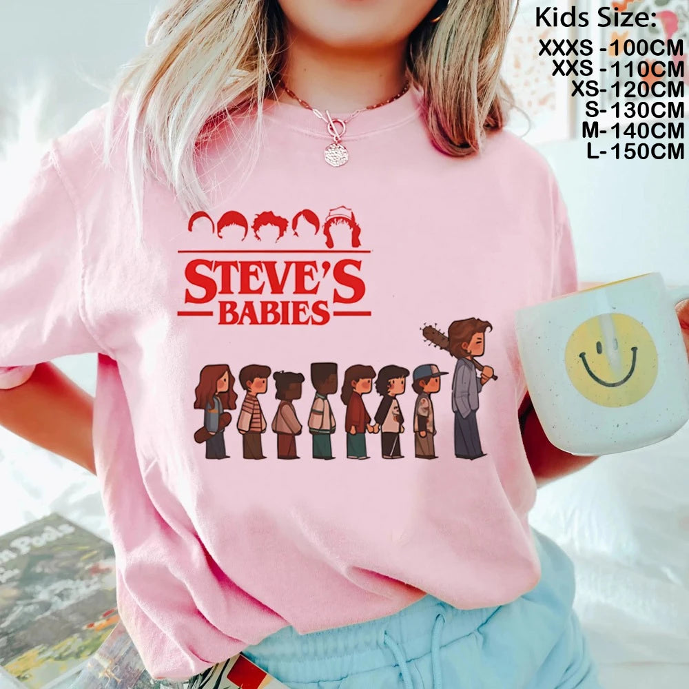 T-Shirt Enfant Imprimé Stranger Things Demogorgon – Manches Courtes Ample Casual | Fille & Garçon