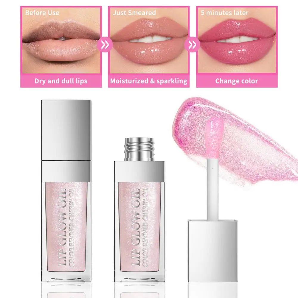 Huile à Lèvres Changeante de Couleur – Jelly Crystal Nacrée | Hydratante & Nourrissante